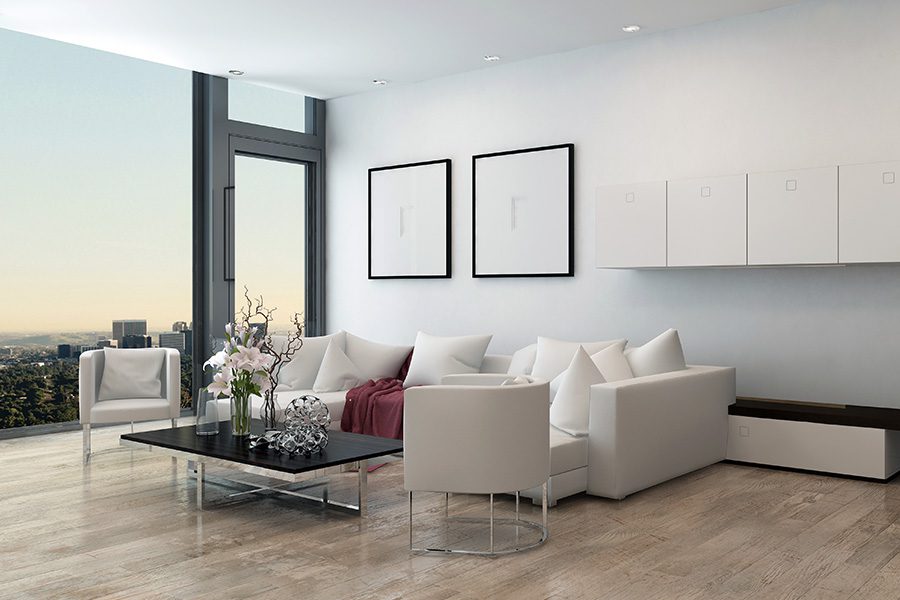 Blog - High Rise Condo Modern Living Room With Large Window Looking Over the City